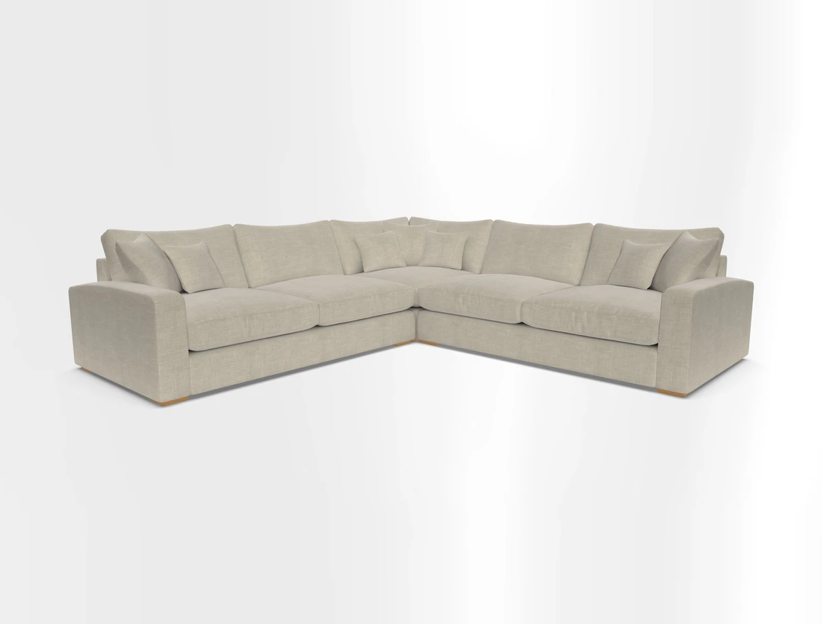 Stockbridge Corner Sofa RHF and LHF in V&A Threads of India Opulent Velvets Ikat Mirage Burnt Umber 