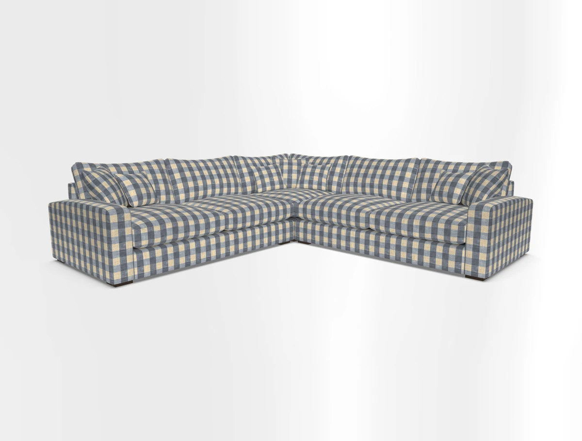 Stockbridge Corner Sofa RHF and LHF in V&A Threads of India Opulent Velvets Ikat Mirage Burnt Umber 