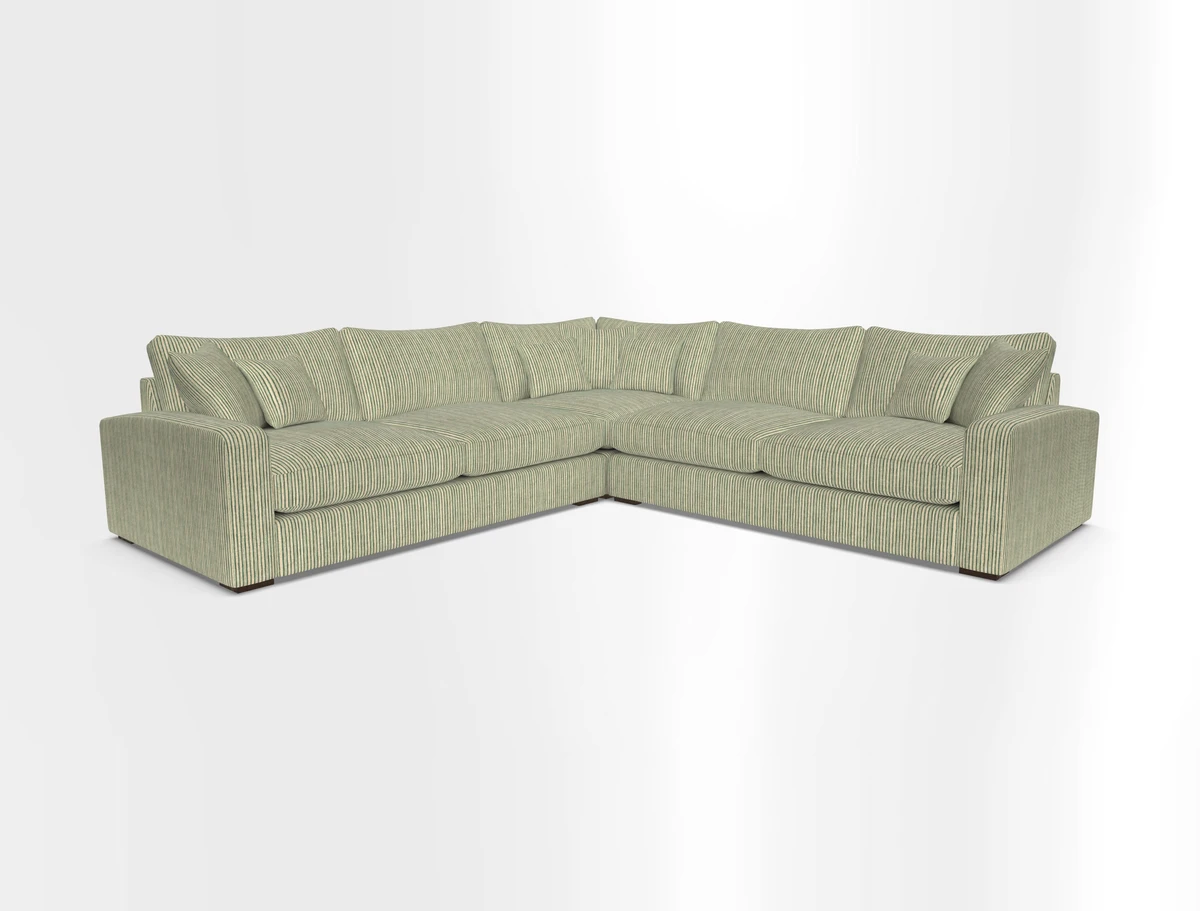 Stockbridge Corner Sofa RHF and LHF in V&A Threads of India Opulent Velvets Ikat Mirage Burnt Umber 
