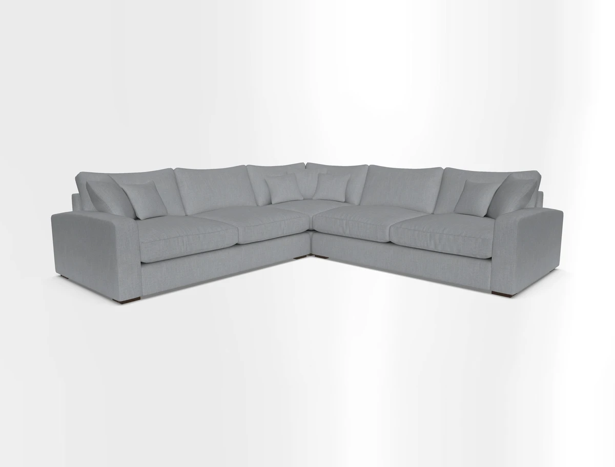 Stockbridge Corner Sofa RHF and LHF in V&A Threads of India Opulent Velvets Ikat Mirage Burnt Umber 
