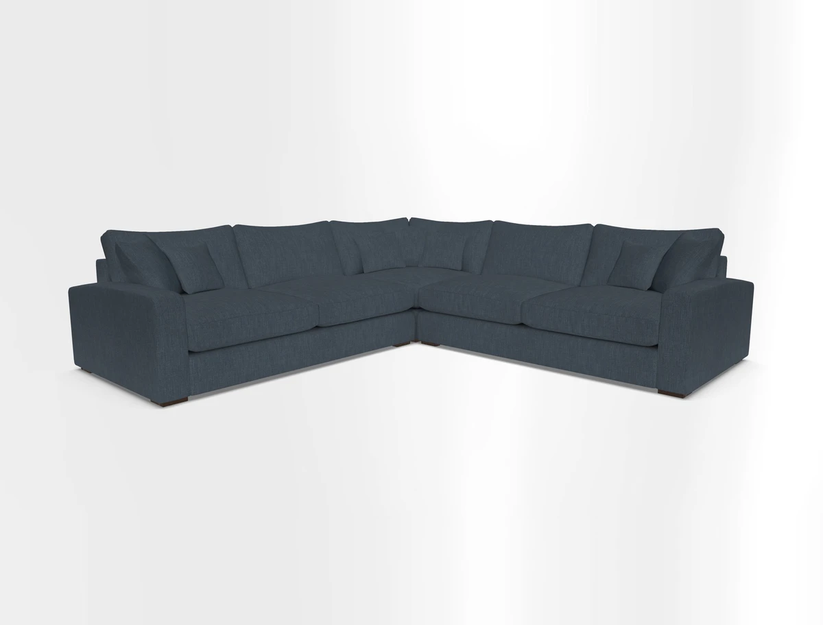 Stockbridge Corner Sofa RHF and LHF in V&A Threads of India Opulent Velvets Ikat Mirage Burnt Umber 
