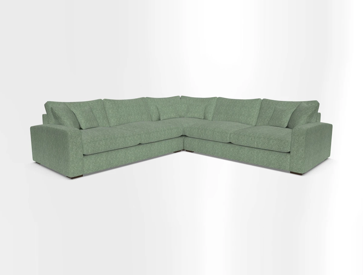 Stockbridge Corner Sofa RHF and LHF in V&A Threads of India Opulent Velvets Ikat Mirage Burnt Umber 