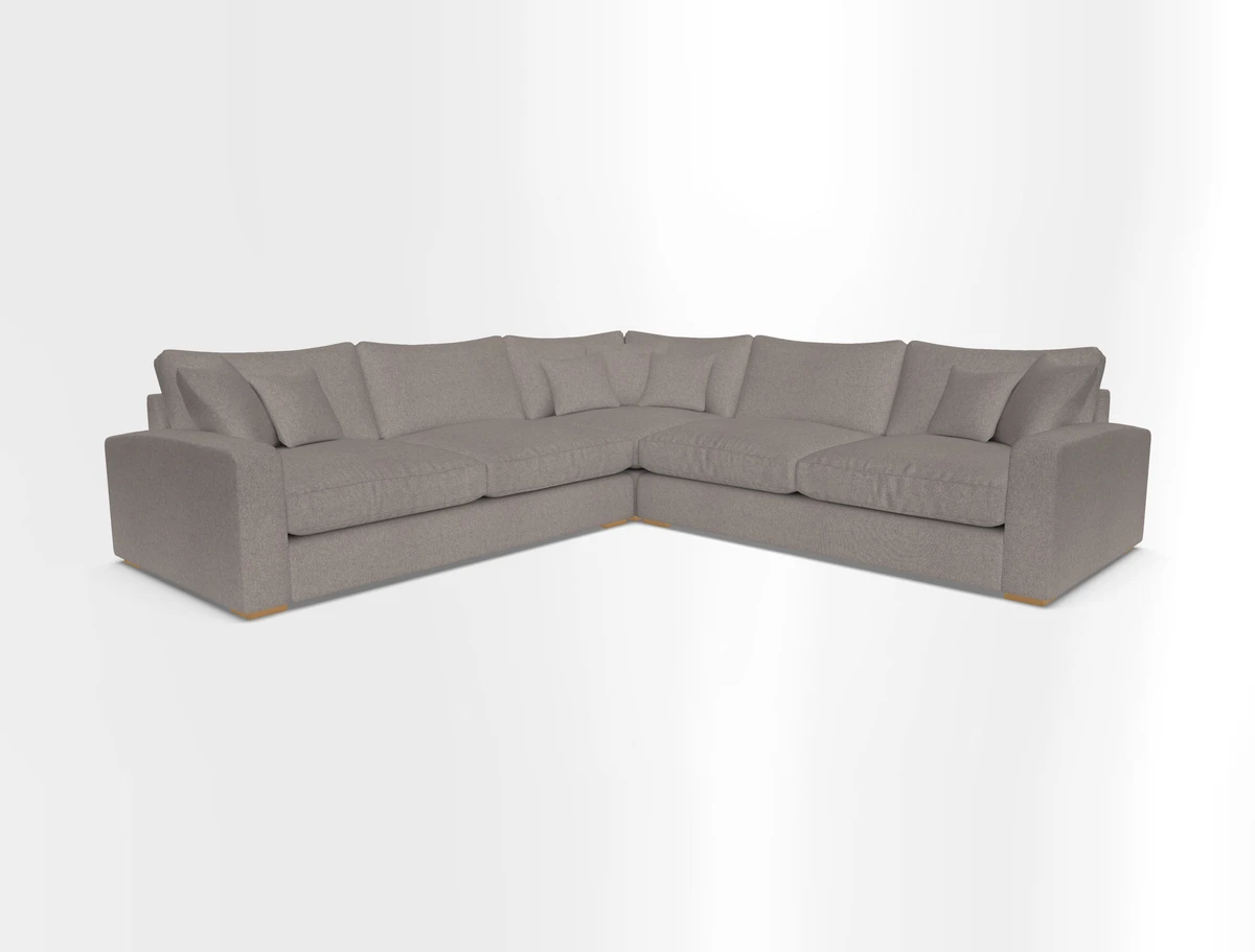 Stockbridge Corner Sofa RHF and LHF in V&A Threads of India Opulent Velvets Ikat Mirage Burnt Umber 