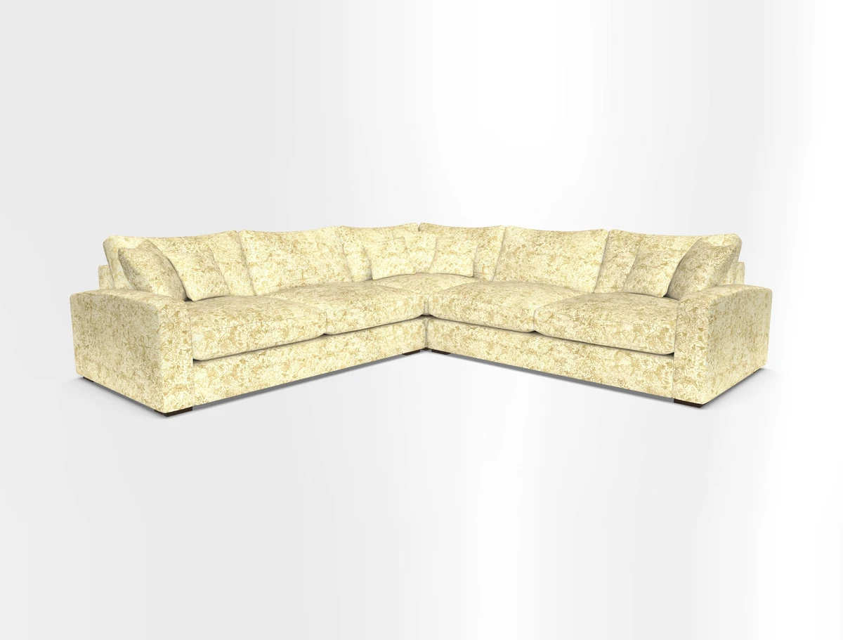 Stockbridge Corner Sofa RHF and LHF in V&A Threads of India Opulent Velvets Ikat Mirage Burnt Umber 