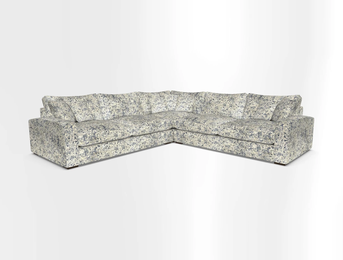Stockbridge Corner Sofa RHF and LHF in V&A Threads of India Opulent Velvets Ikat Mirage Burnt Umber 