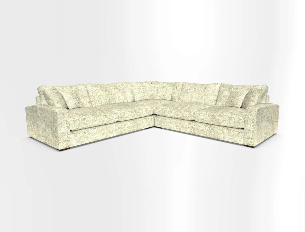 Stockbridge Corner Sofa RHF and LHF in V&A Threads of India Opulent Velvets Ikat Mirage Burnt Umber 