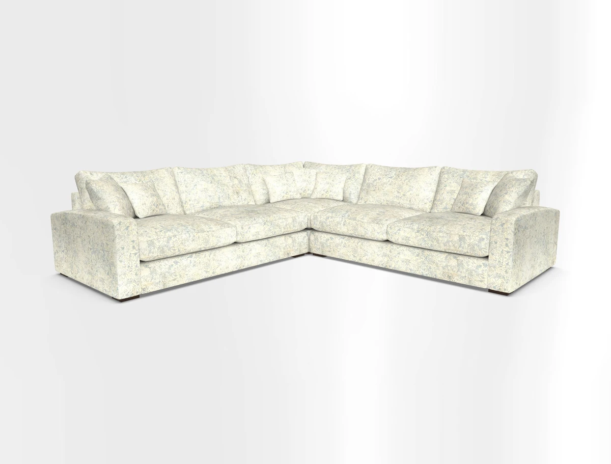 Stockbridge Corner Sofa RHF and LHF in V&A Threads of India Opulent Velvets Ikat Mirage Burnt Umber 