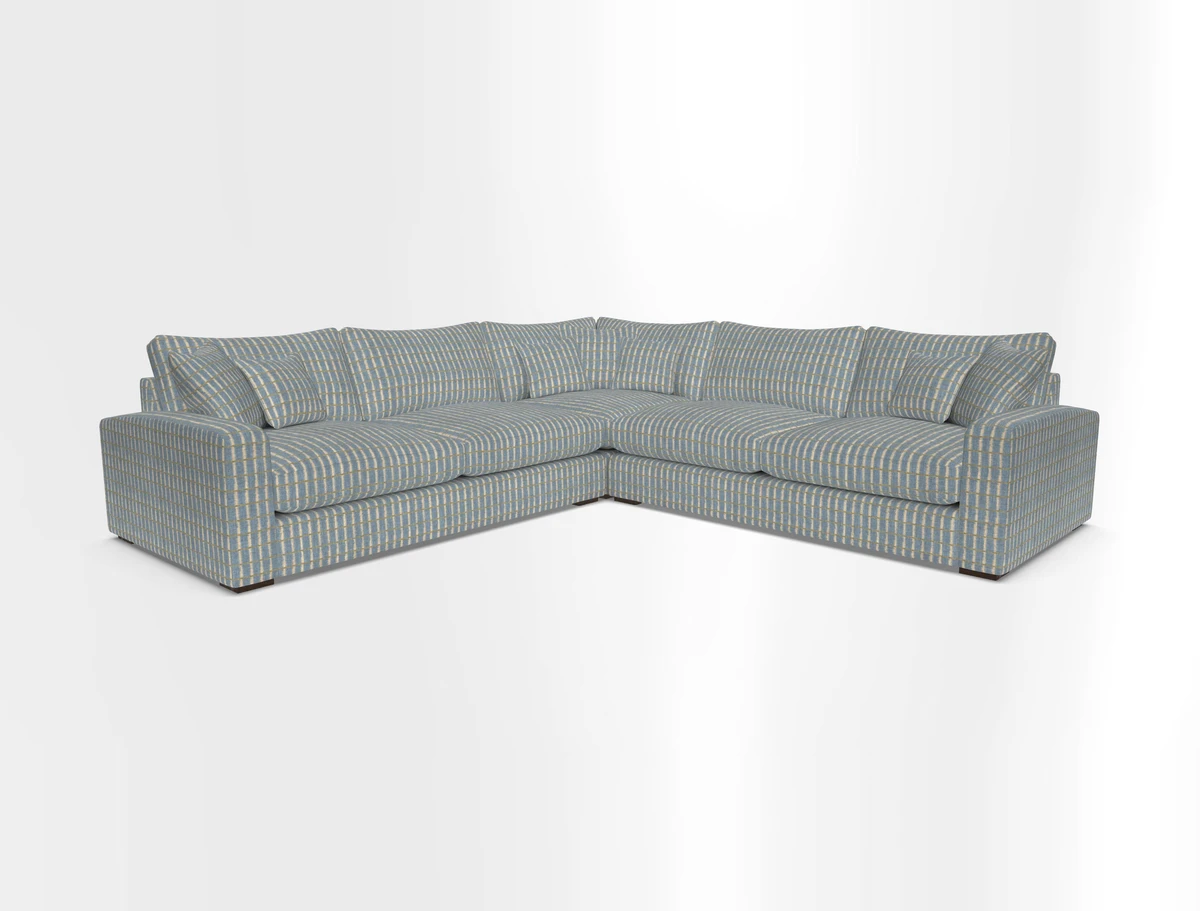 Stockbridge Corner Sofa RHF and LHF in V&A Threads of India Opulent Velvets Ikat Mirage Burnt Umber 