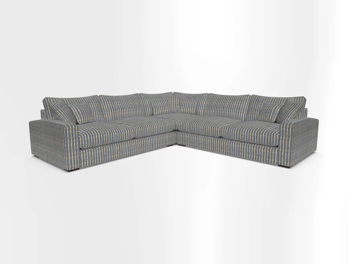 Stockbridge Corner Sofa RHF and LHF in V&A Threads of India Opulent Velvets Ikat Mirage Burnt Umber 