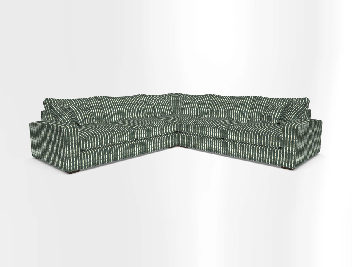 Stockbridge Corner Sofa RHF and LHF in V&A Threads of India Opulent Velvets Ikat Mirage Burnt Umber 