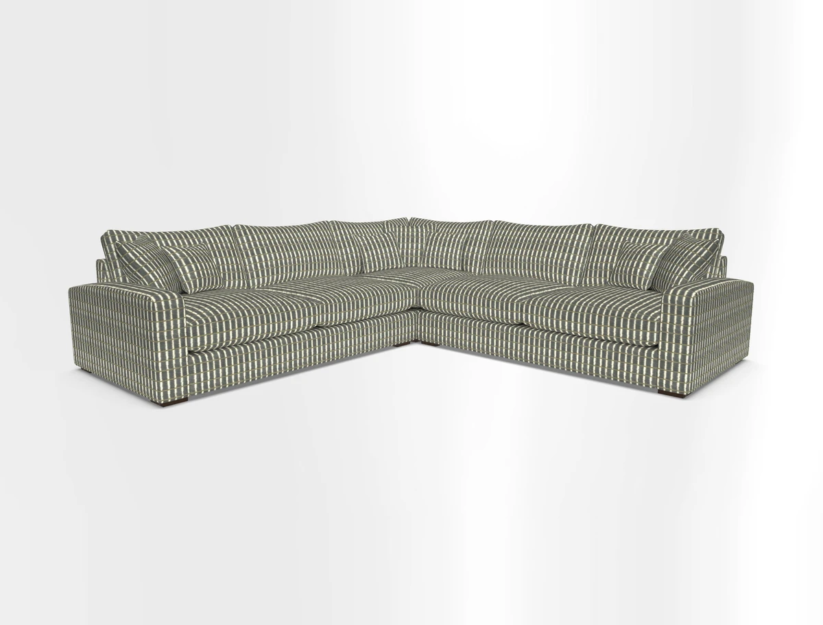 Stockbridge Corner Sofa RHF and LHF in V&A Threads of India Opulent Velvets Ikat Mirage Burnt Umber 
