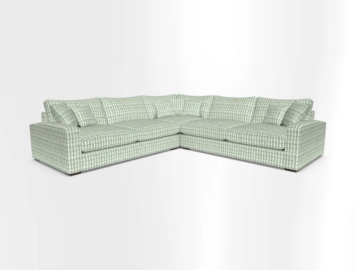 Stockbridge Corner Sofa RHF and LHF in V&A Threads of India Opulent Velvets Ikat Mirage Burnt Umber 