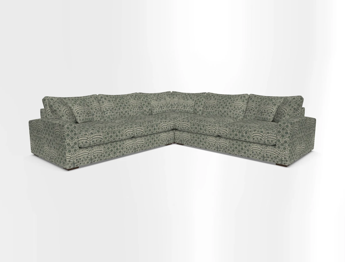 Stockbridge Corner Sofa RHF and LHF in V&A Threads of India Opulent Velvets Ikat Mirage Burnt Umber 