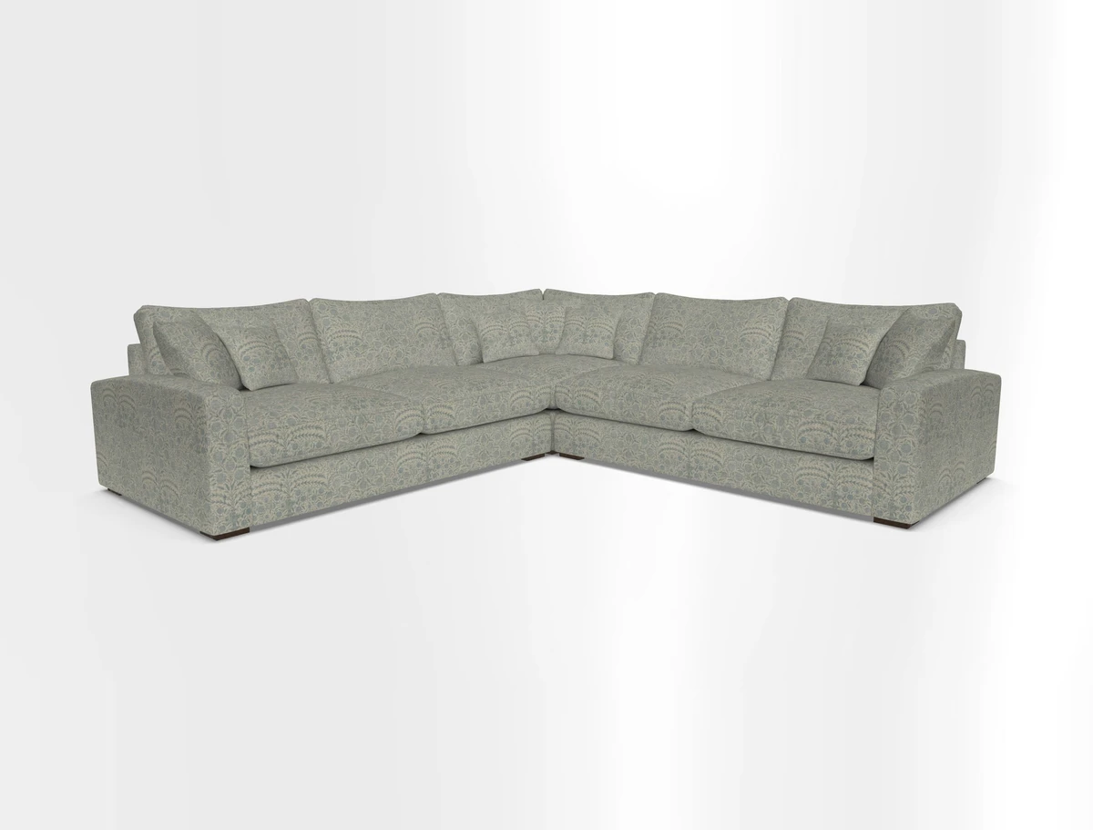 Stockbridge Corner Sofa RHF and LHF in V&A Threads of India Opulent Velvets Ikat Mirage Burnt Umber 