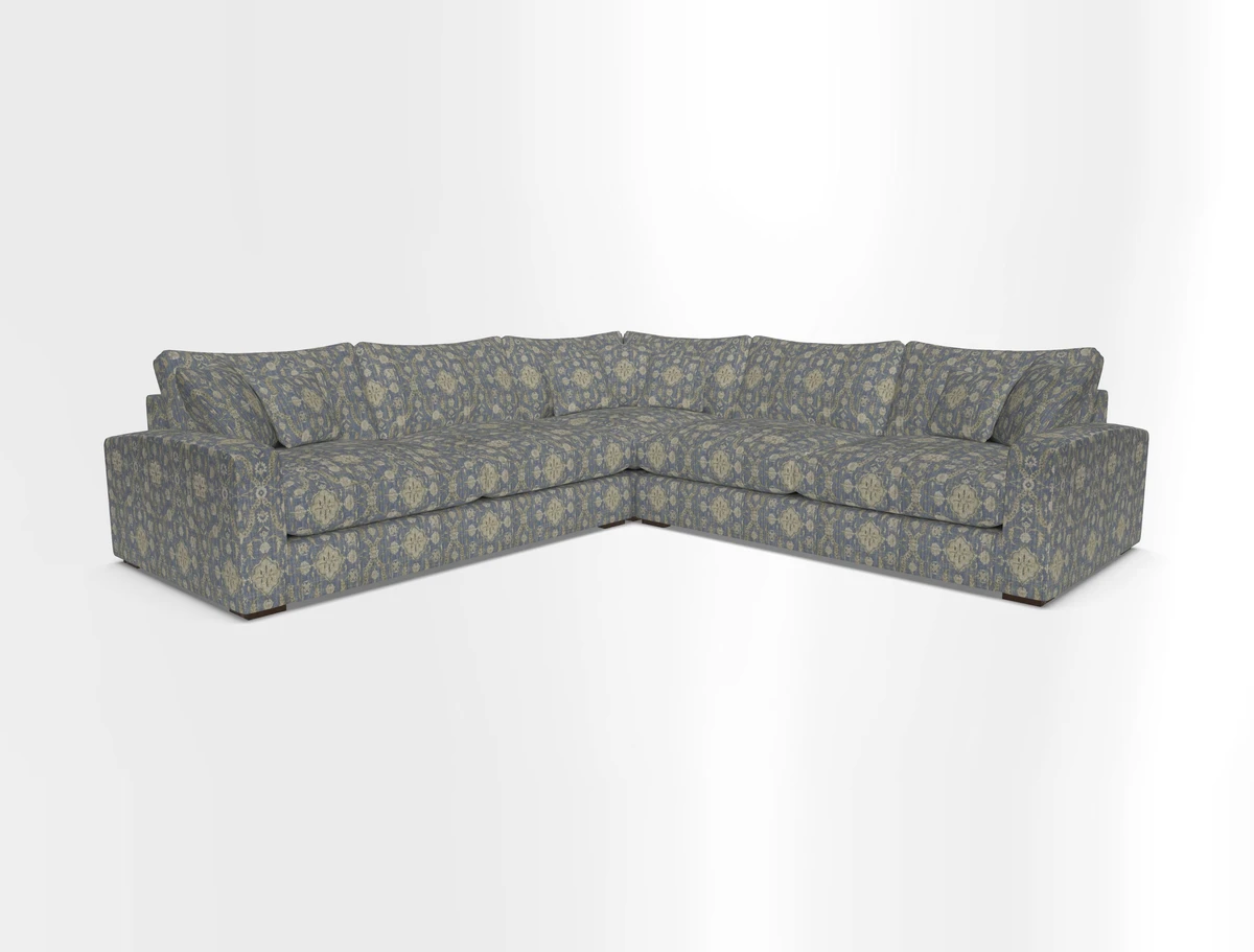 Stockbridge Corner Sofa RHF and LHF in V&A Threads of India Opulent Velvets Ikat Mirage Burnt Umber 