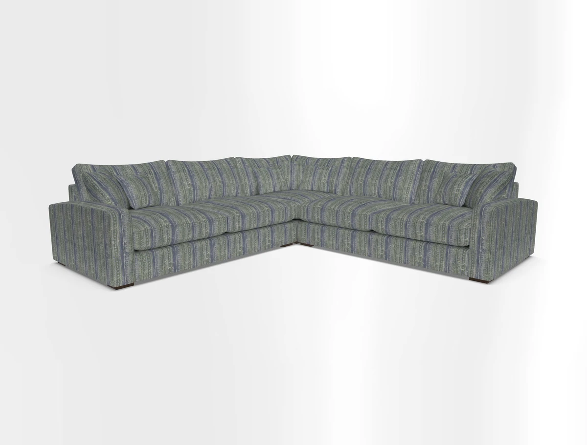 Stockbridge Corner Sofa RHF and LHF in V&A Threads of India Opulent Velvets Ikat Mirage Burnt Umber 
