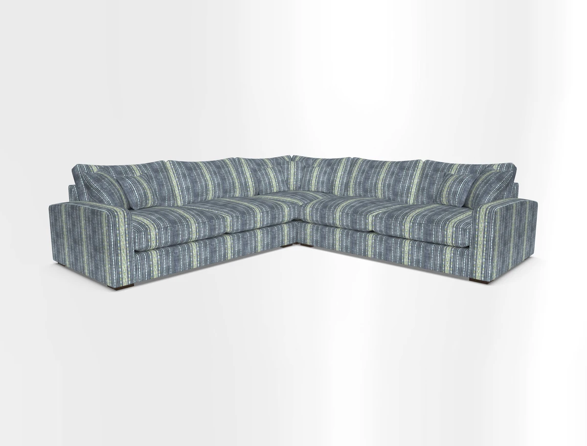 Stockbridge Corner Sofa RHF and LHF in V&A Threads of India Opulent Velvets Ikat Mirage Burnt Umber 
