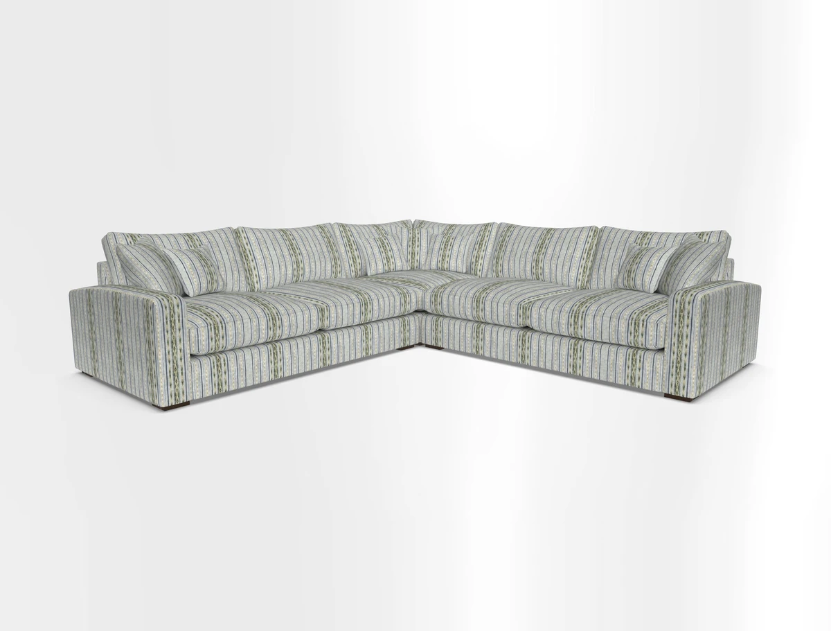 Stockbridge Corner Sofa RHF and LHF in V&A Threads of India Opulent Velvets Ikat Mirage Burnt Umber 