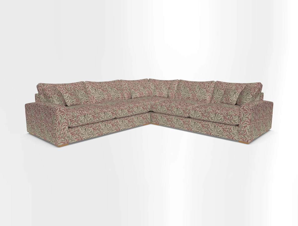 Stockbridge Corner Sofa RHF and LHF in V&A Threads of India Opulent Velvets Ikat Mirage Burnt Umber 