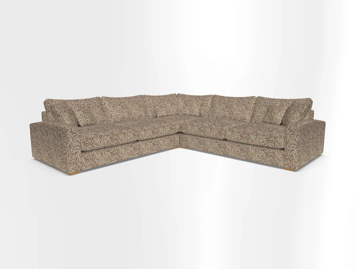 Stockbridge Corner Sofa RHF and LHF in V&A Threads of India Opulent Velvets Ikat Mirage Burnt Umber 