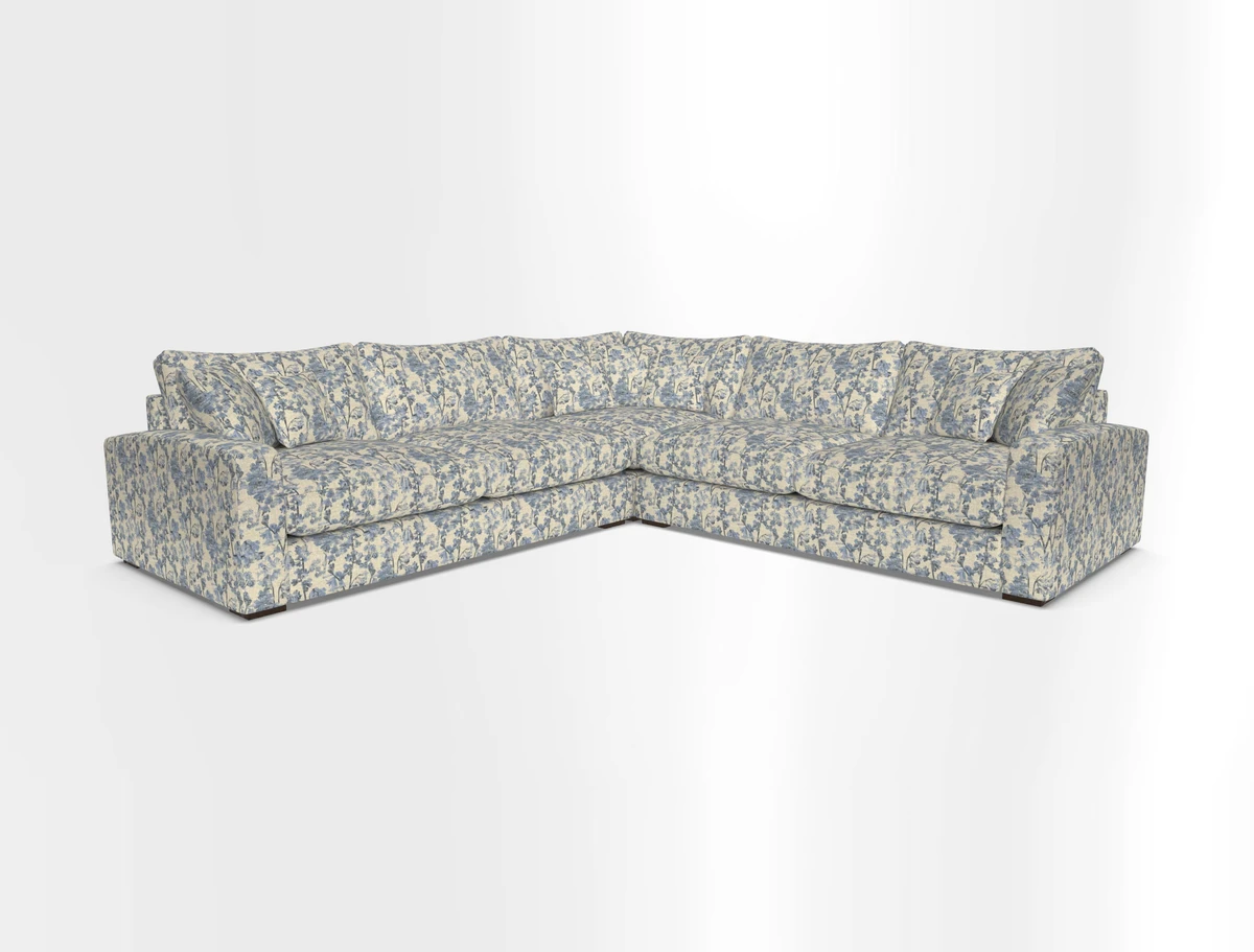 Stockbridge Corner Sofa RHF and LHF in V&A Threads of India Opulent Velvets Ikat Mirage Burnt Umber 