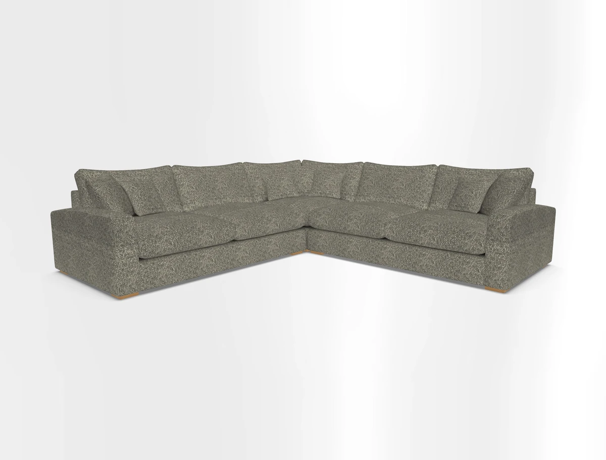 Stockbridge Corner Sofa RHF and LHF in V&A Threads of India Opulent Velvets Ikat Mirage Burnt Umber 