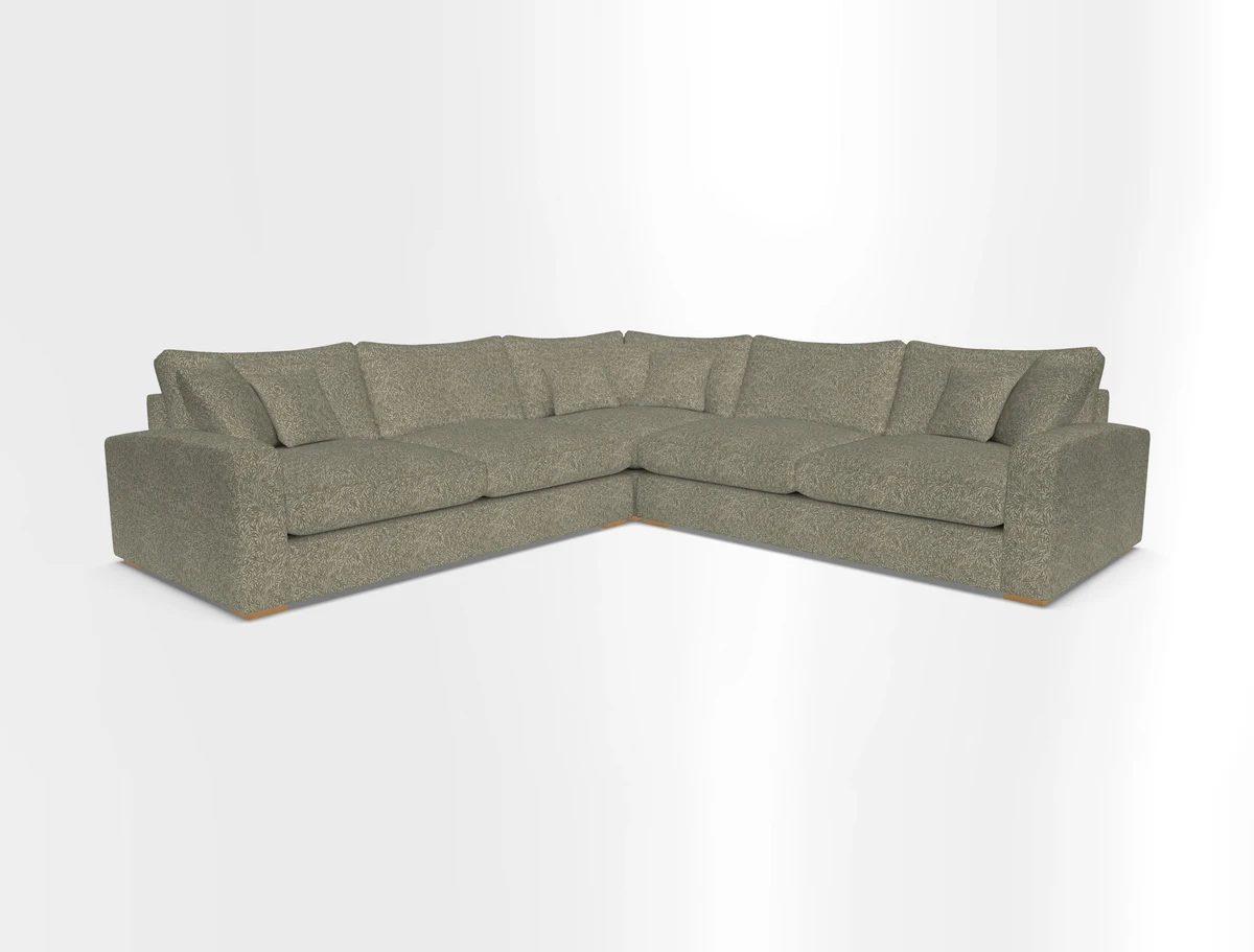 Stockbridge Corner Sofa RHF and LHF in V&A Threads of India Opulent Velvets Ikat Mirage Burnt Umber 