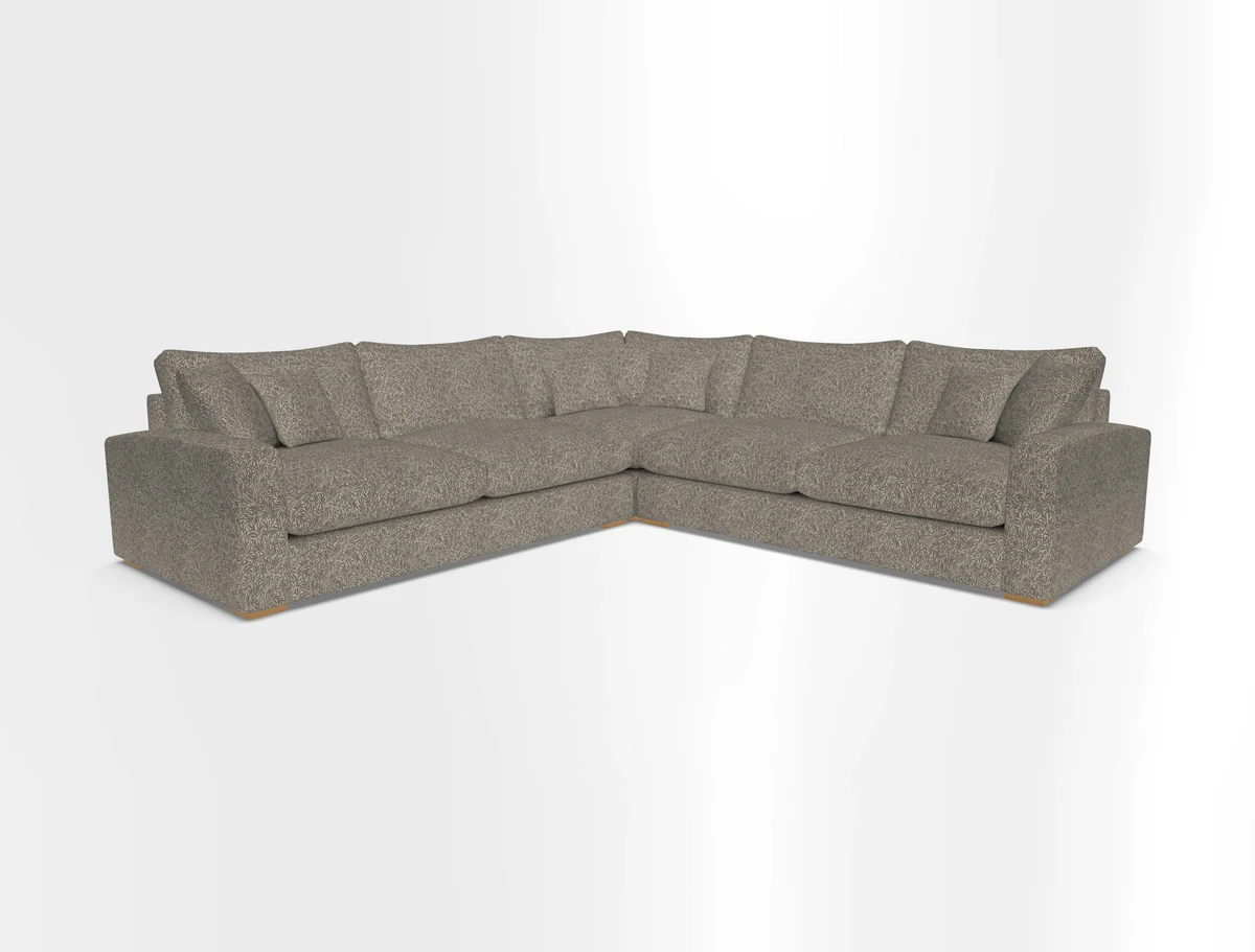 Stockbridge Corner Sofa RHF and LHF in V&A Threads of India Opulent Velvets Ikat Mirage Burnt Umber 