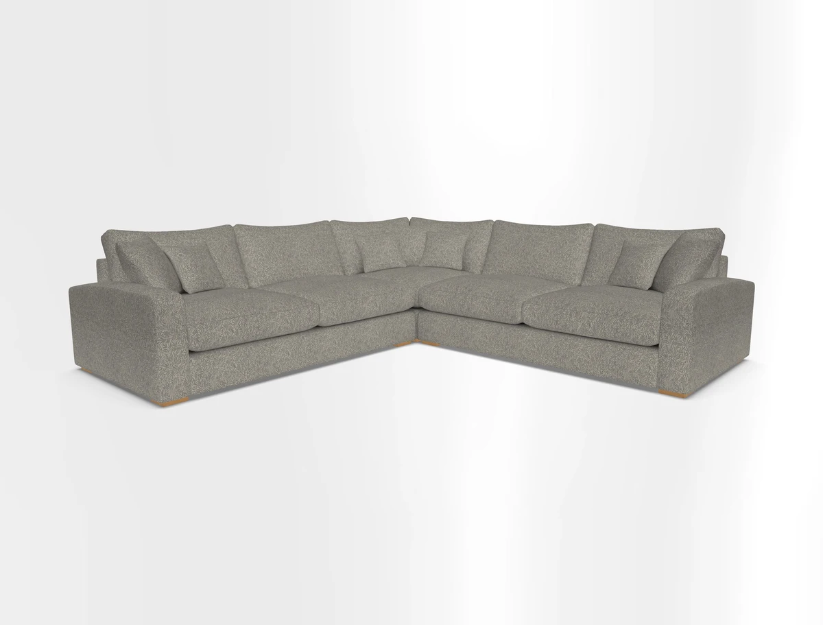 Stockbridge Corner Sofa RHF and LHF in V&A Threads of India Opulent Velvets Ikat Mirage Burnt Umber 