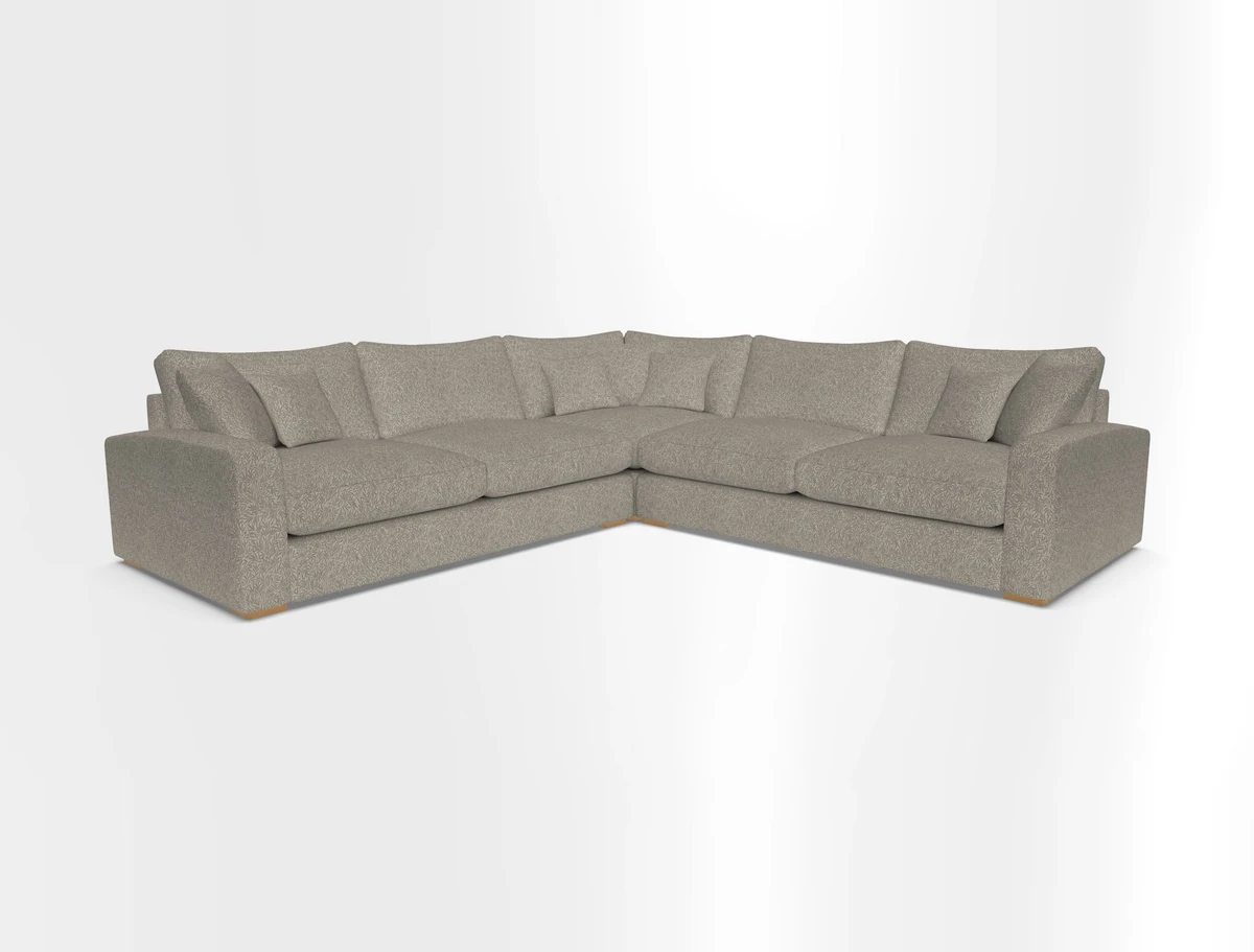 Stockbridge Corner Sofa RHF and LHF in V&A Threads of India Opulent Velvets Ikat Mirage Burnt Umber 