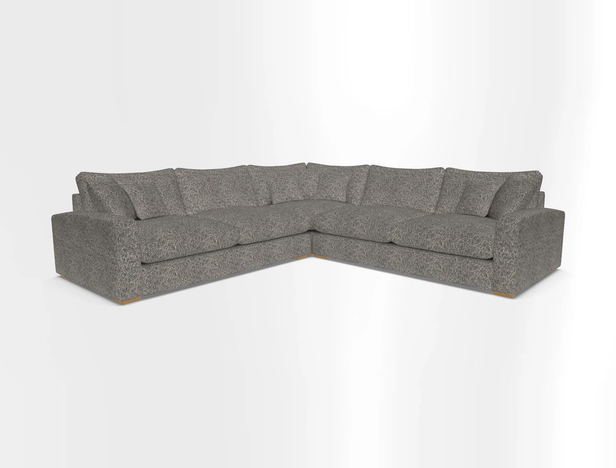 Stockbridge Corner Sofa RHF and LHF in V&A Threads of India Opulent Velvets Ikat Mirage Burnt Umber 