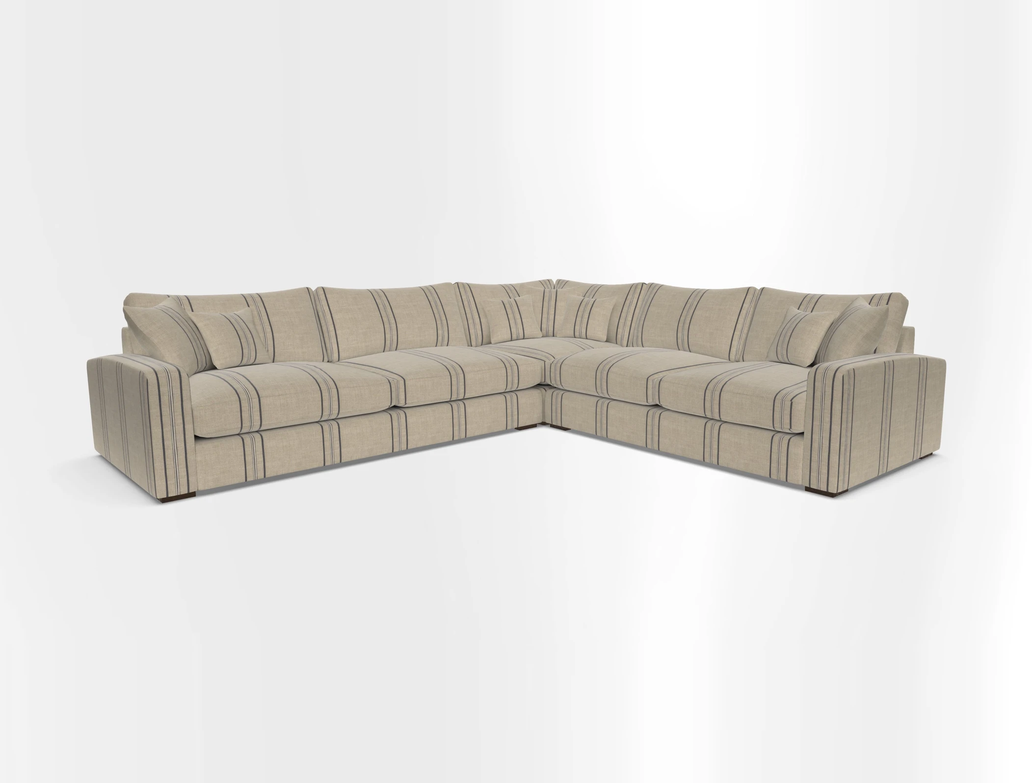 Stockbridge Corner Sofa LHF in V&A Threads of India Opulent Velvets Ikat Mirage Burnt Umber 