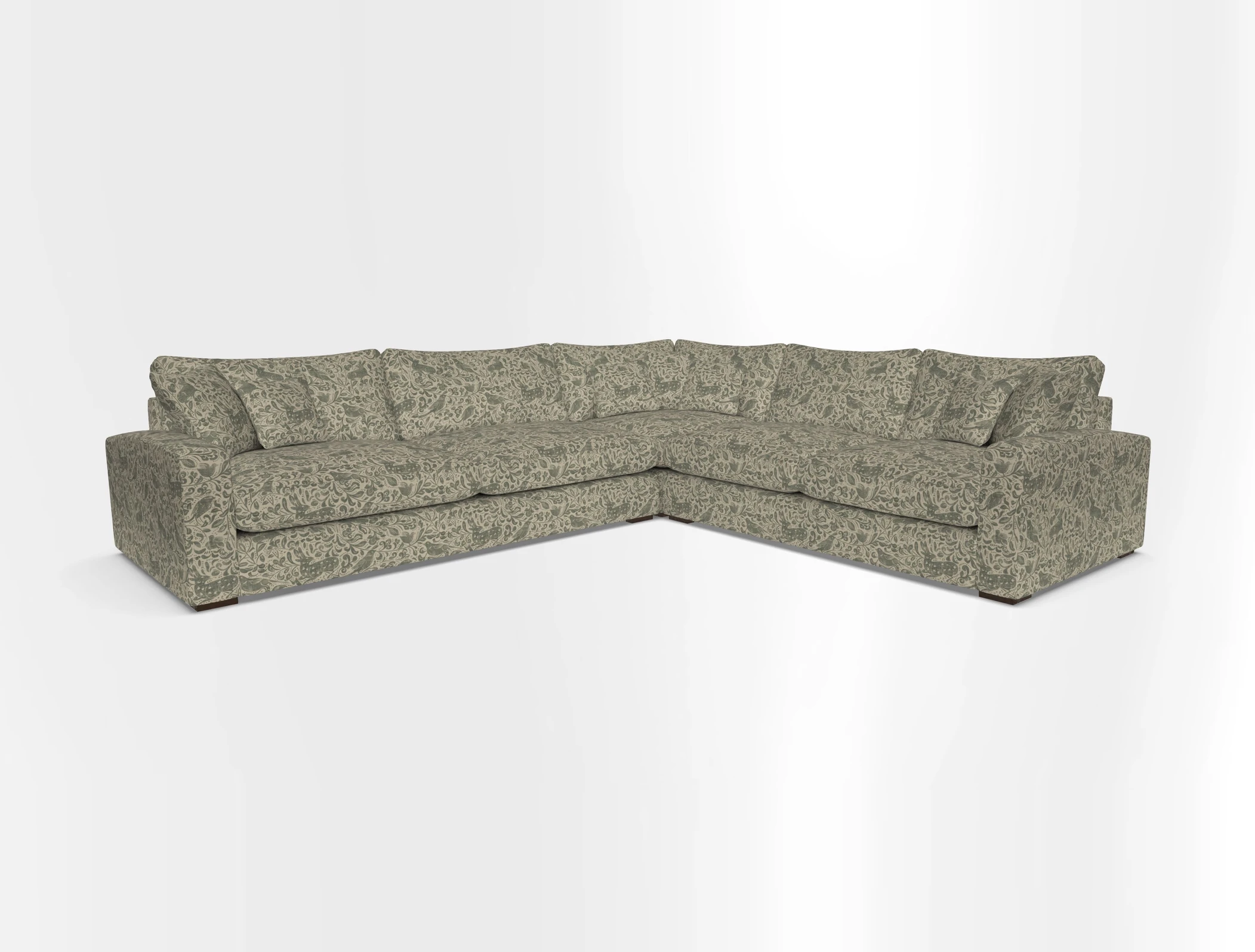 Stockbridge Corner Sofa LHF in V&A Threads of India Opulent Velvets Ikat Mirage Burnt Umber 