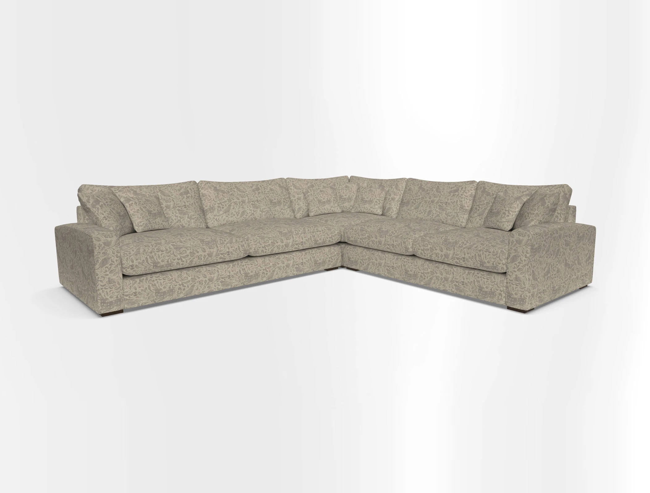 Stockbridge Corner Sofa LHF in V&A Threads of India Opulent Velvets Ikat Mirage Burnt Umber 