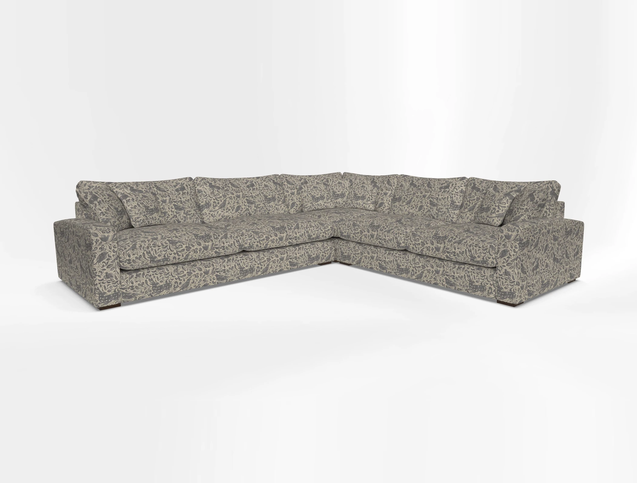 Stockbridge Corner Sofa LHF in V&A Threads of India Opulent Velvets Ikat Mirage Burnt Umber 