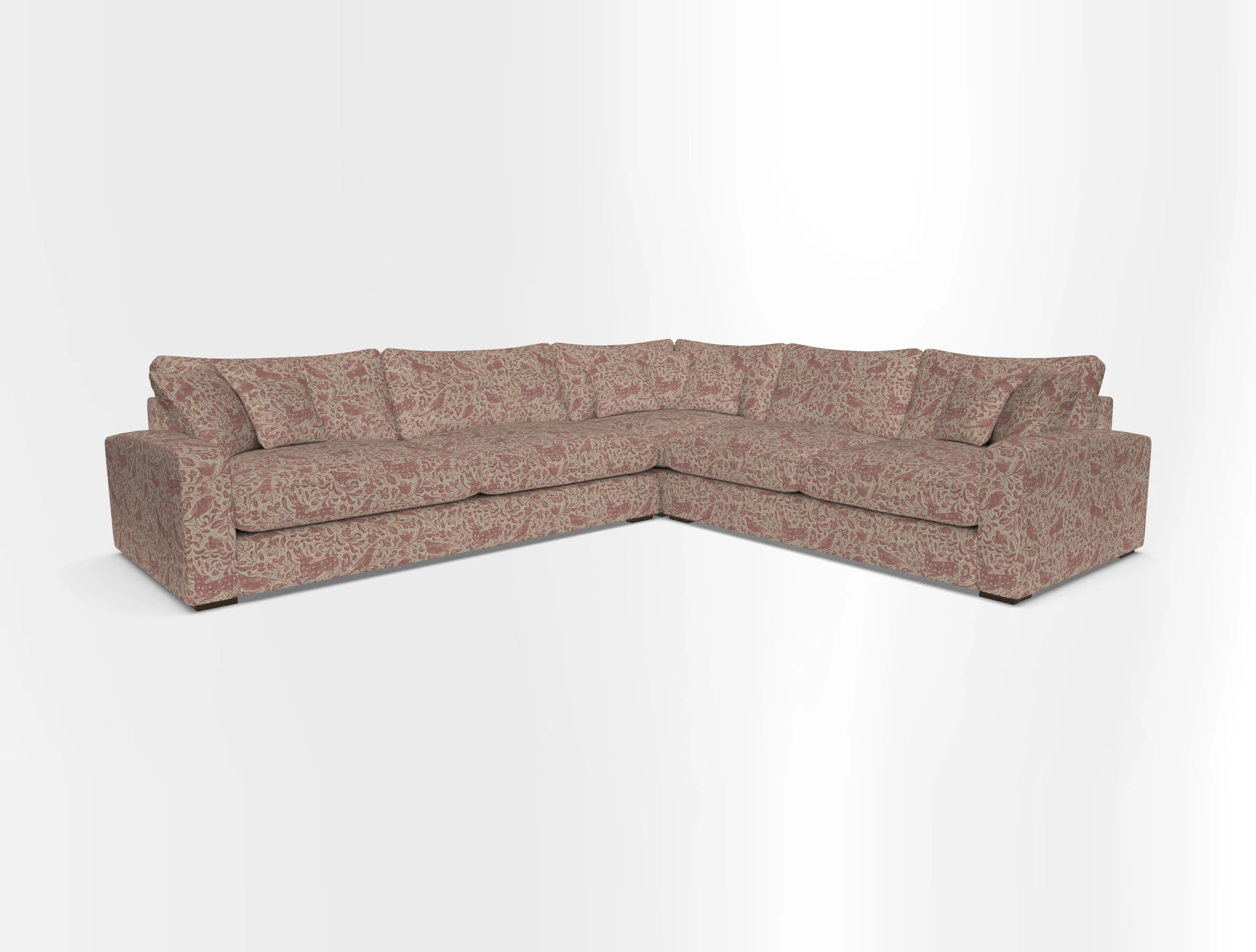 Stockbridge Corner Sofa LHF in V&A Threads of India Opulent Velvets Ikat Mirage Burnt Umber 