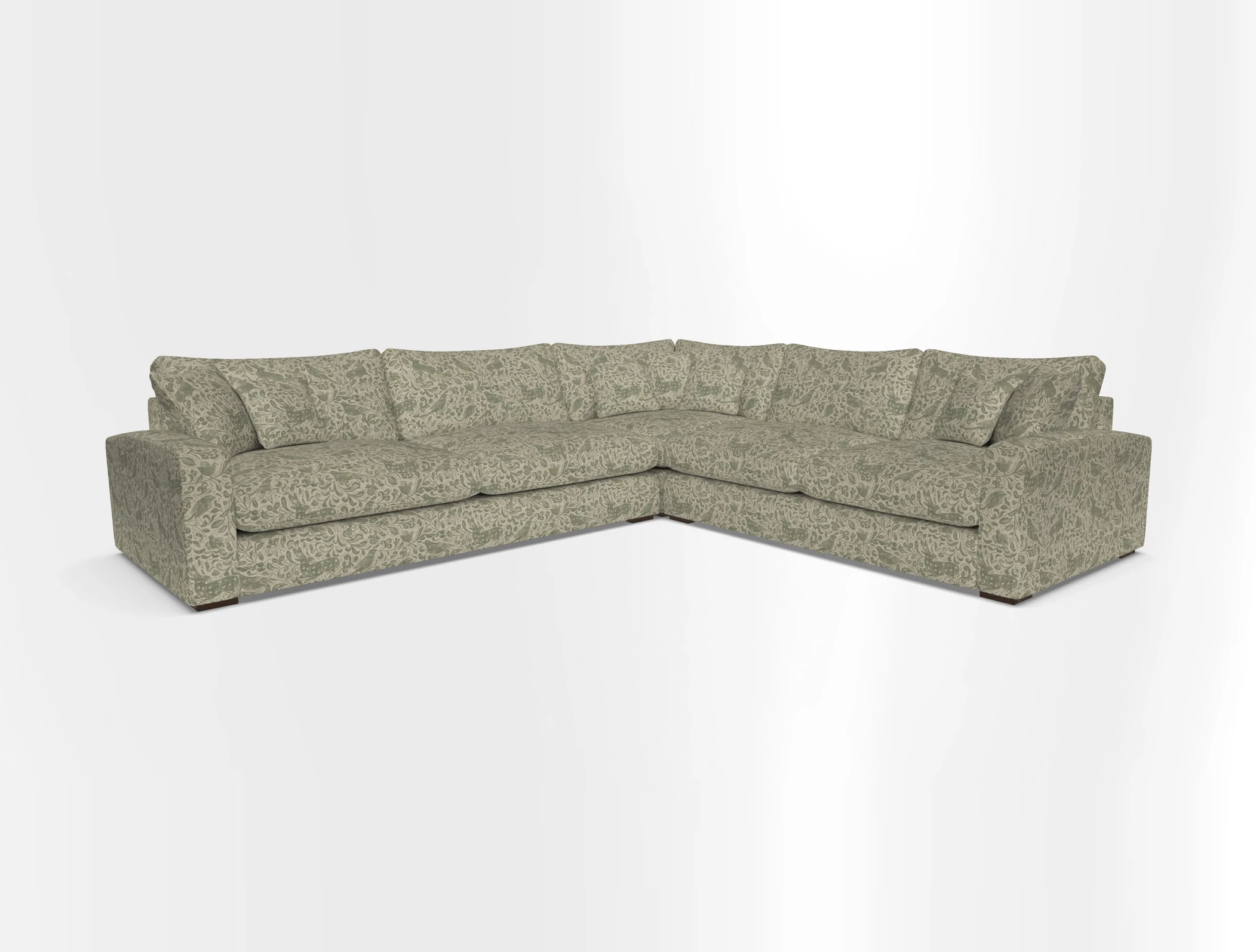 Stockbridge Corner Sofa LHF in V&A Threads of India Opulent Velvets Ikat Mirage Burnt Umber 
