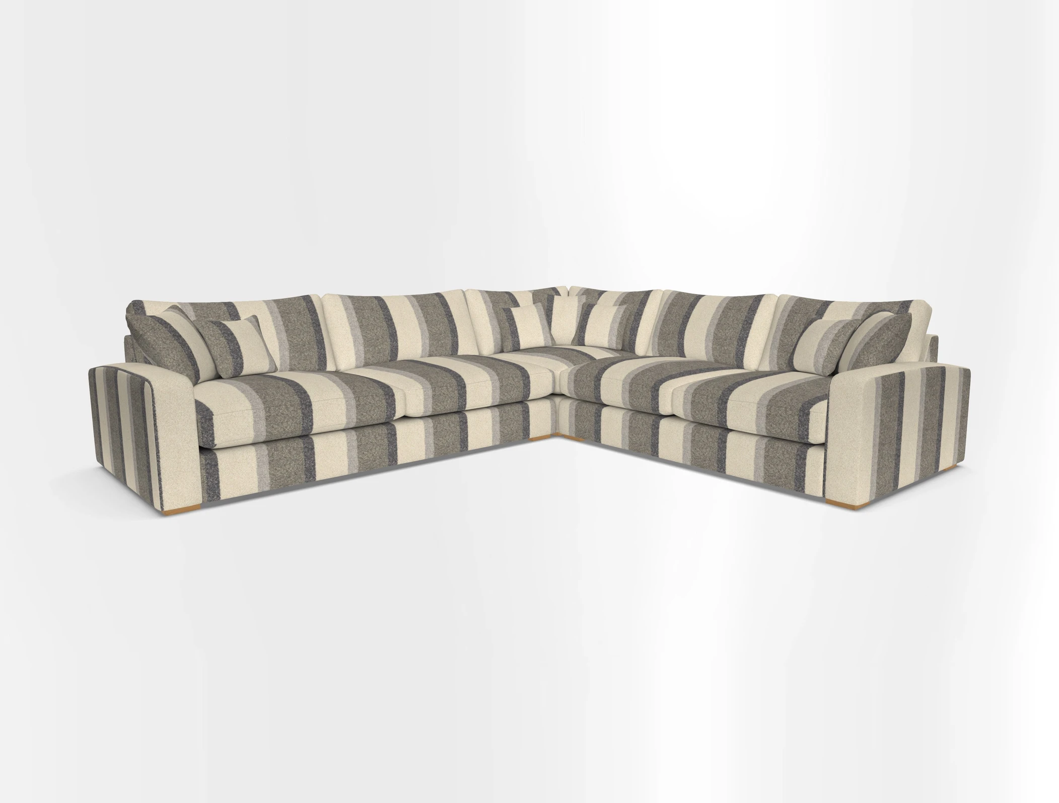 Stockbridge Corner Sofa LHF in V&A Threads of India Opulent Velvets Ikat Mirage Burnt Umber 