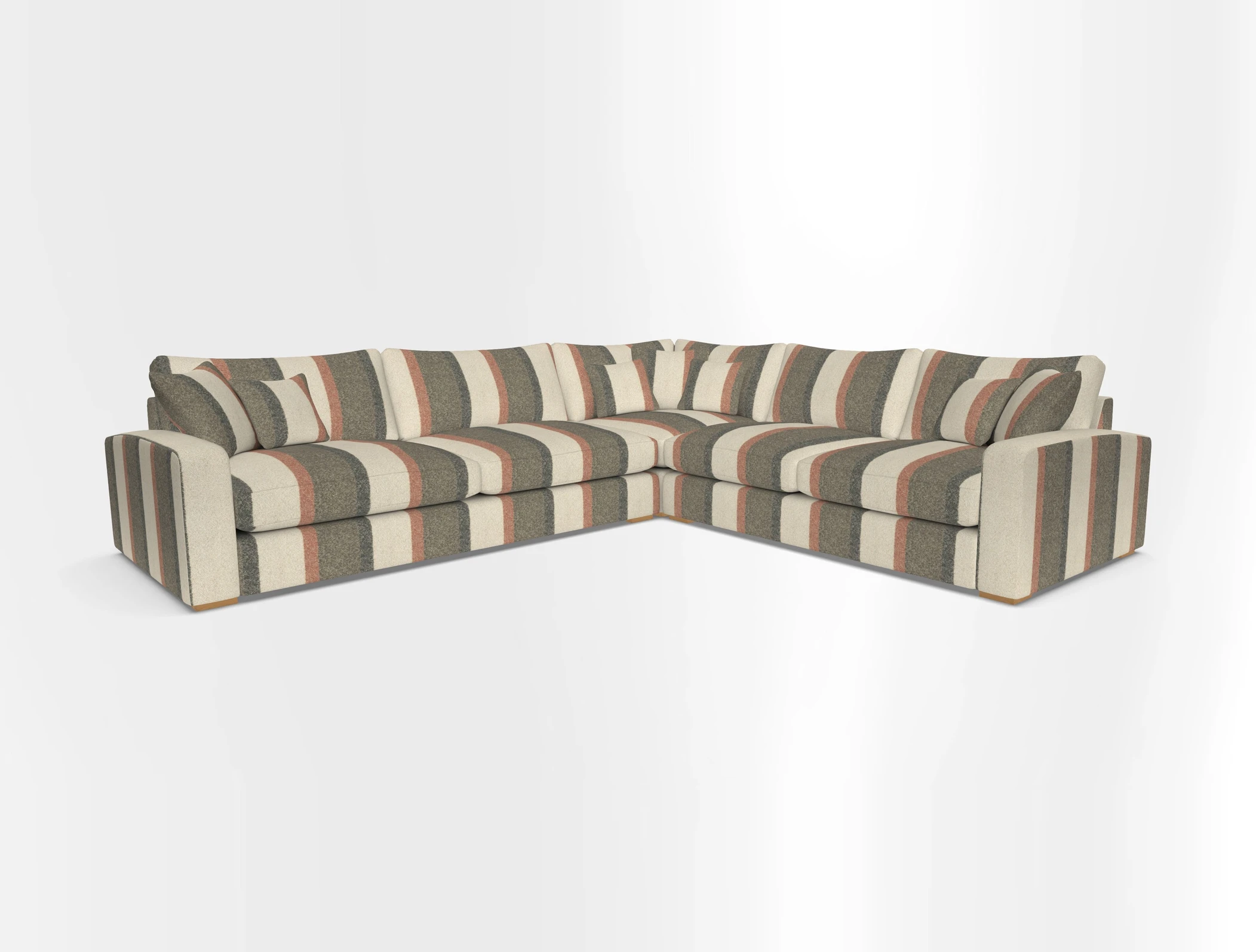 Stockbridge Corner Sofa LHF in V&A Threads of India Opulent Velvets Ikat Mirage Burnt Umber 