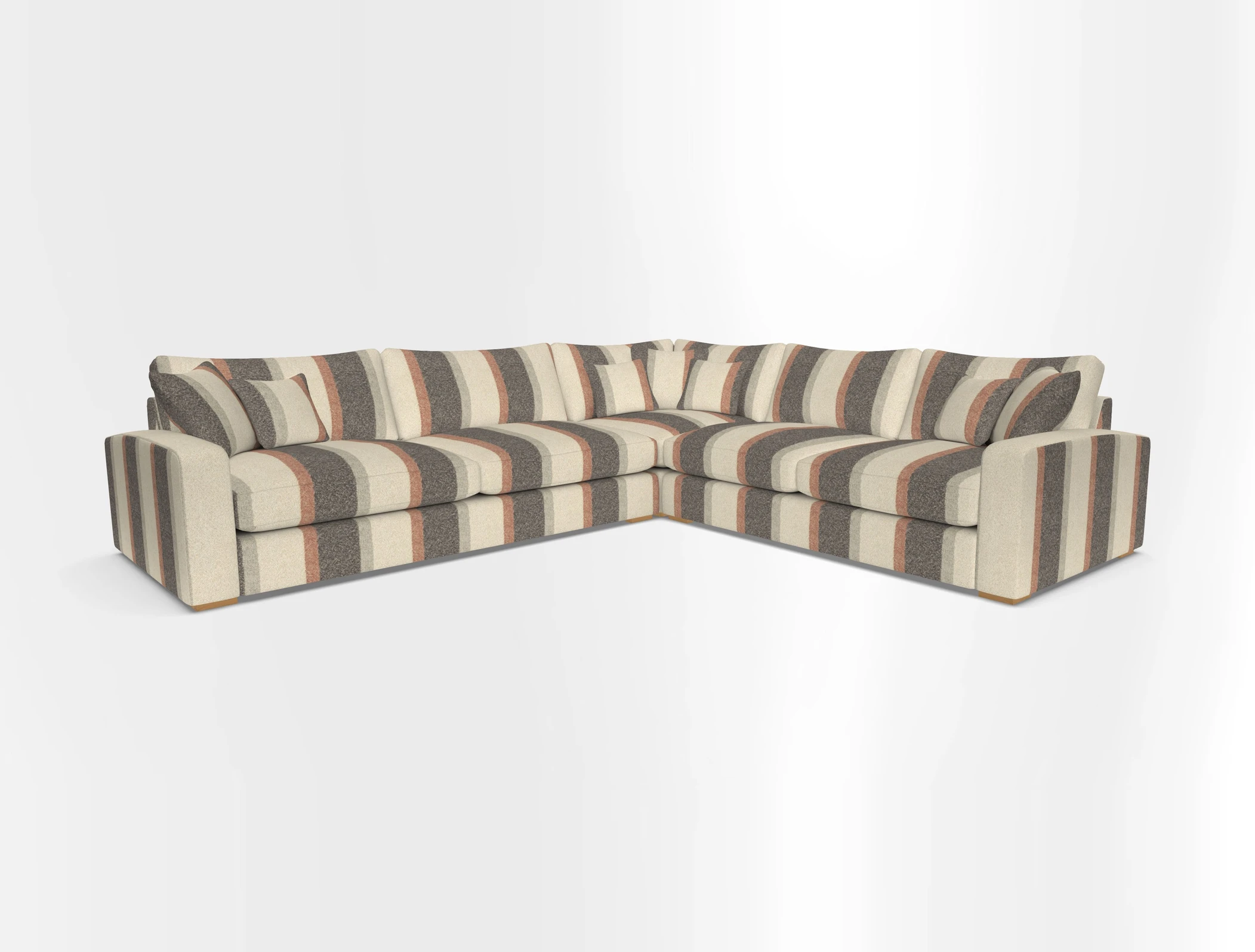 Stockbridge Corner Sofa LHF in V&A Threads of India Opulent Velvets Ikat Mirage Burnt Umber 