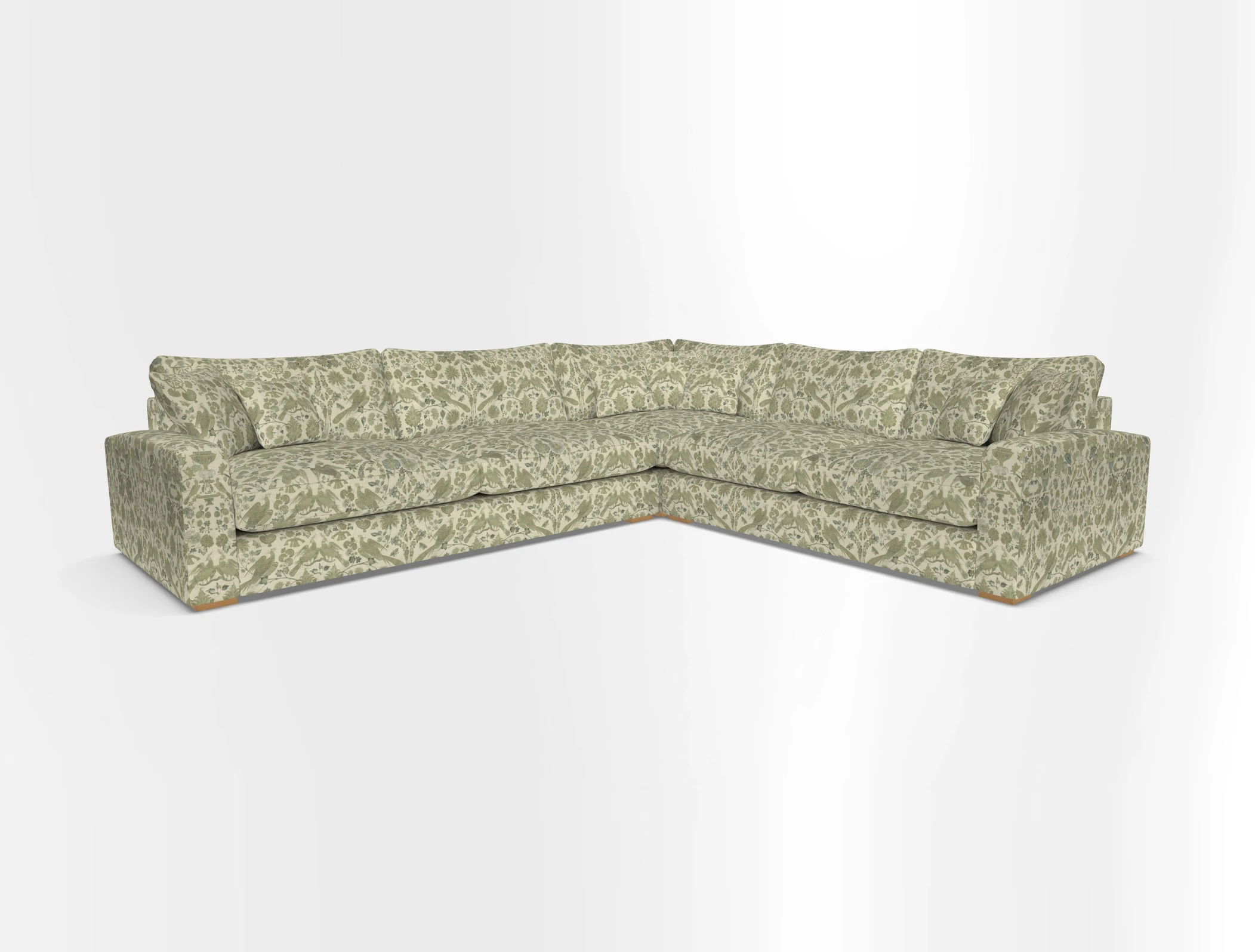 Stockbridge Corner Sofa LHF in V&A Threads of India Opulent Velvets Ikat Mirage Burnt Umber 