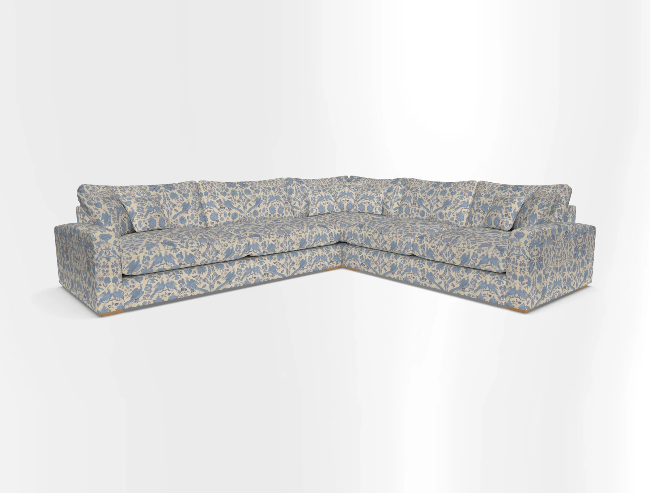 Stockbridge Corner Sofa LHF in V&A Threads of India Opulent Velvets Ikat Mirage Burnt Umber 