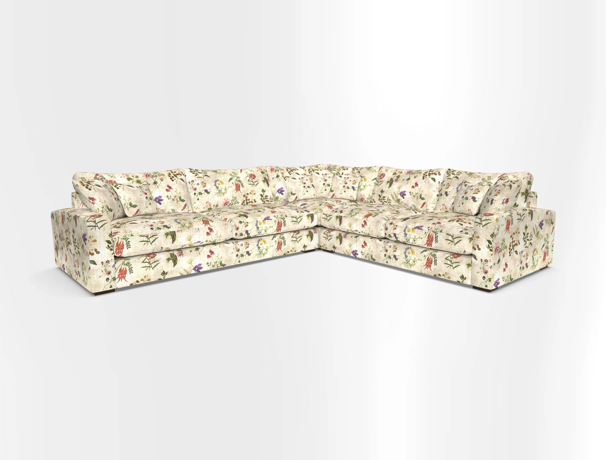 Stockbridge Corner Sofa LHF in V&A Threads of India Opulent Velvets Ikat Mirage Burnt Umber 