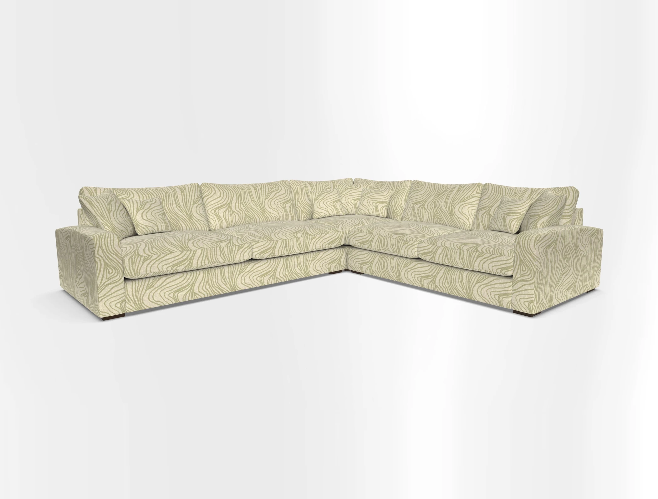 Stockbridge Corner Sofa LHF in V&A Threads of India Opulent Velvets Ikat Mirage Burnt Umber 