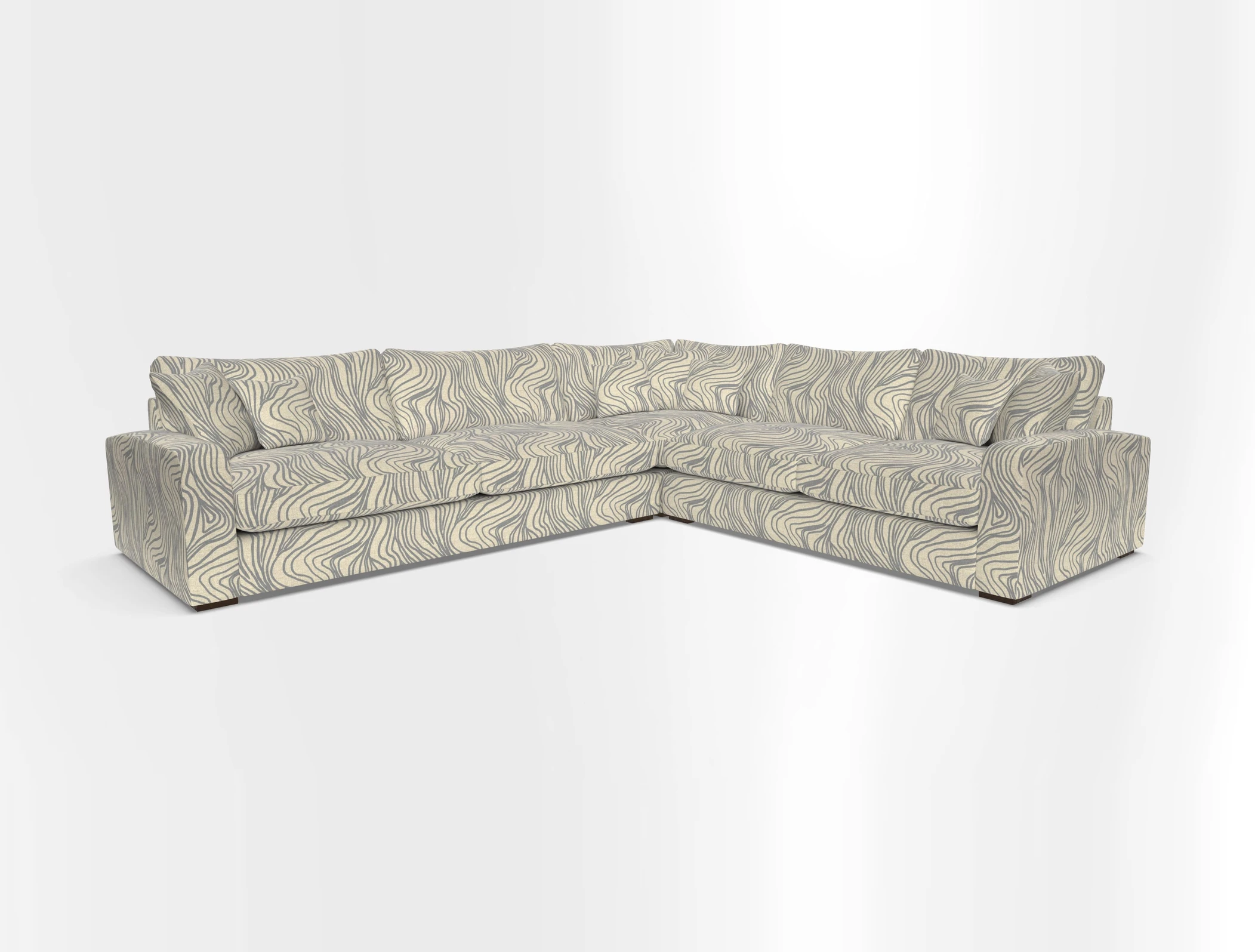 Stockbridge Corner Sofa LHF in V&A Threads of India Opulent Velvets Ikat Mirage Burnt Umber 