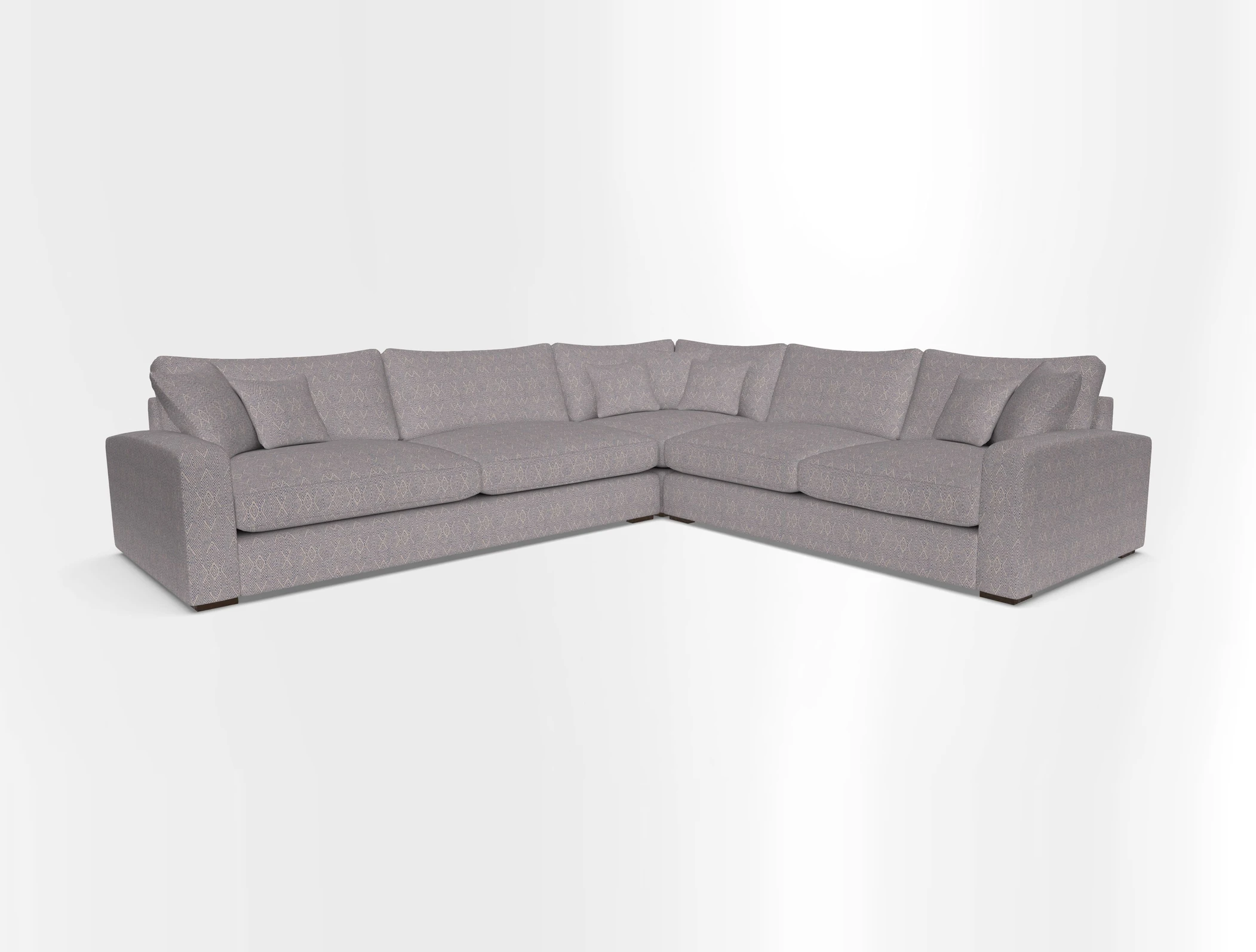 Stockbridge Corner Sofa LHF in V&A Threads of India Opulent Velvets Ikat Mirage Burnt Umber 