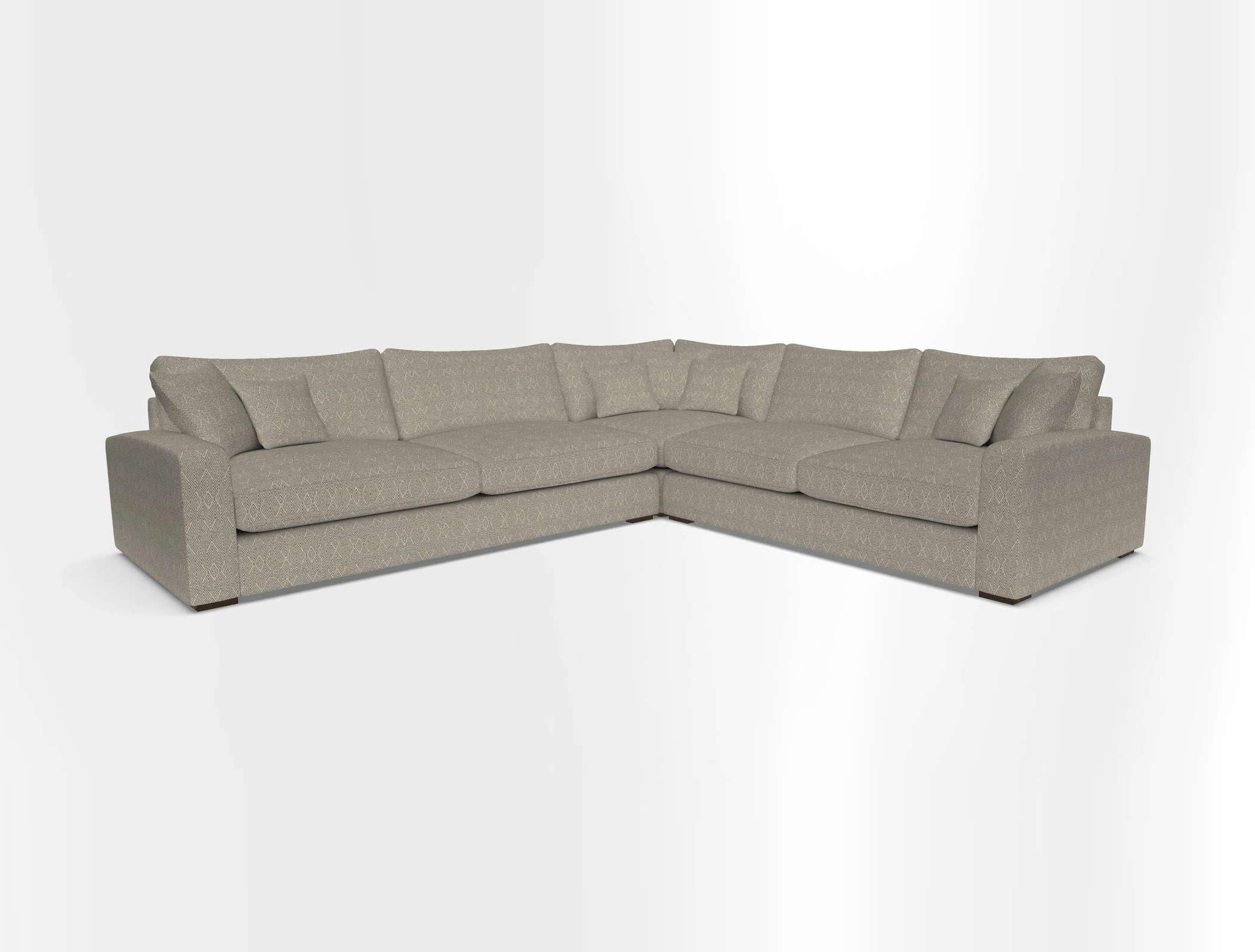 Stockbridge Corner Sofa LHF in V&A Threads of India Opulent Velvets Ikat Mirage Burnt Umber 