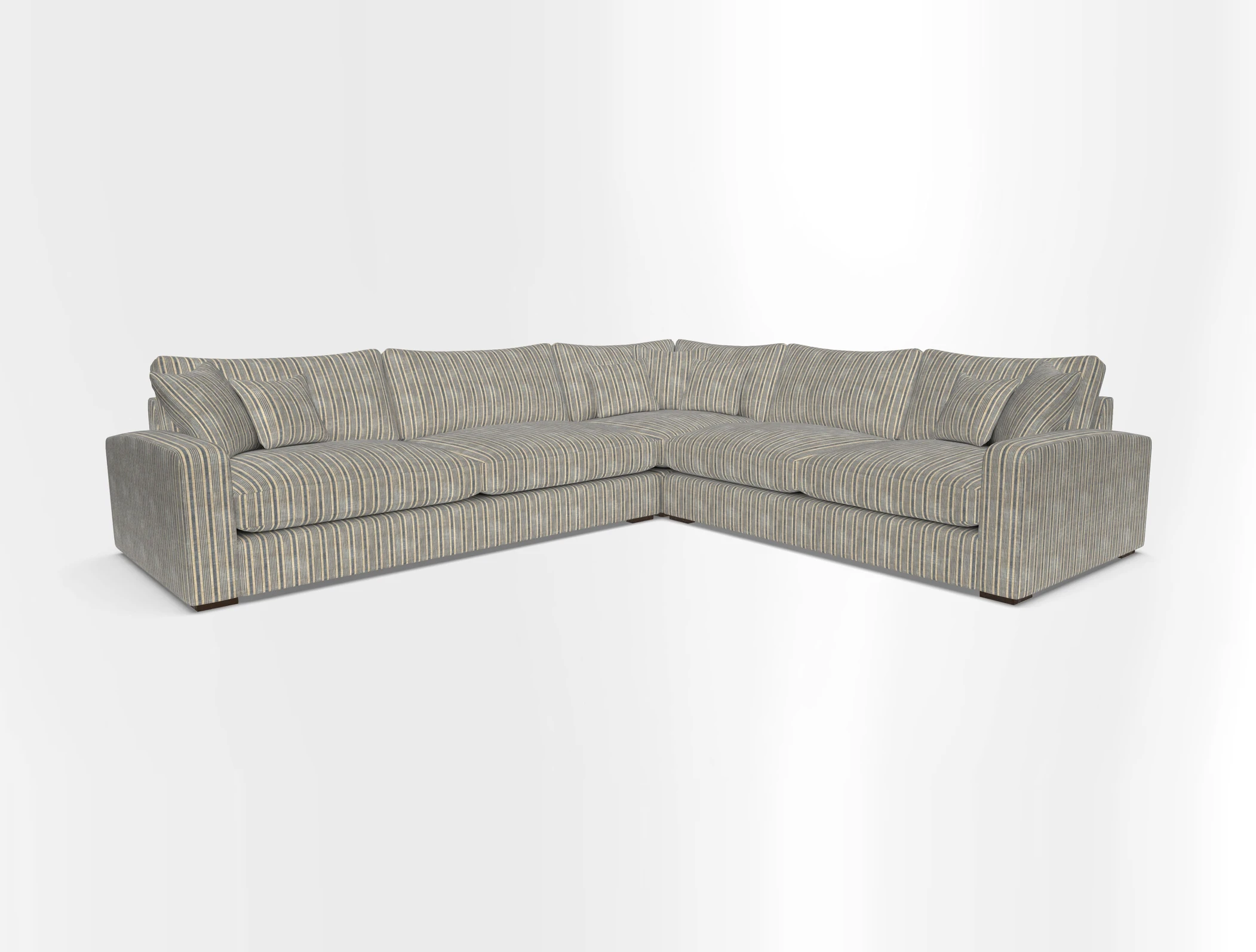 Stockbridge Corner Sofa LHF in V&A Threads of India Opulent Velvets Ikat Mirage Burnt Umber 