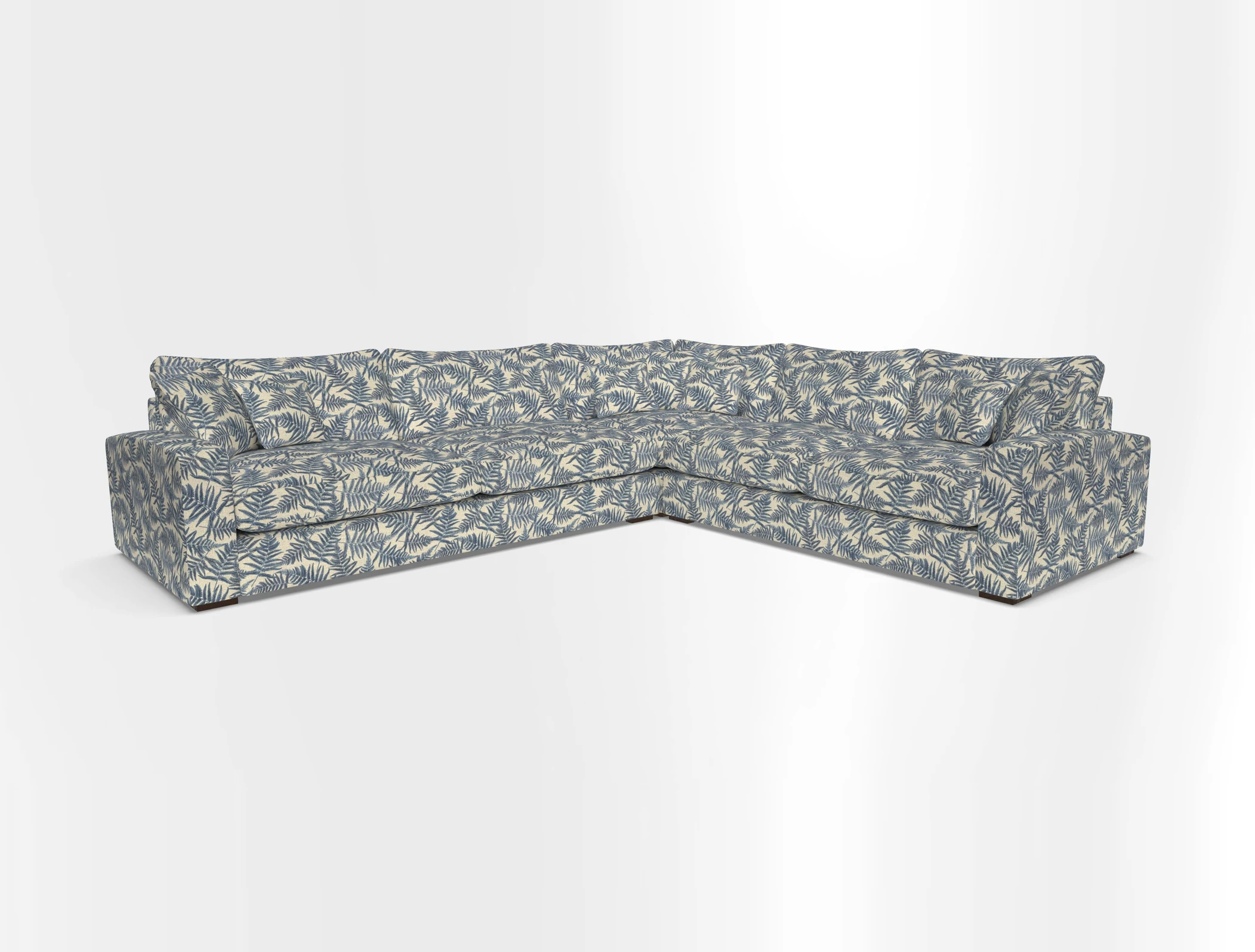 Stockbridge Corner Sofa LHF in V&A Threads of India Opulent Velvets Ikat Mirage Burnt Umber 