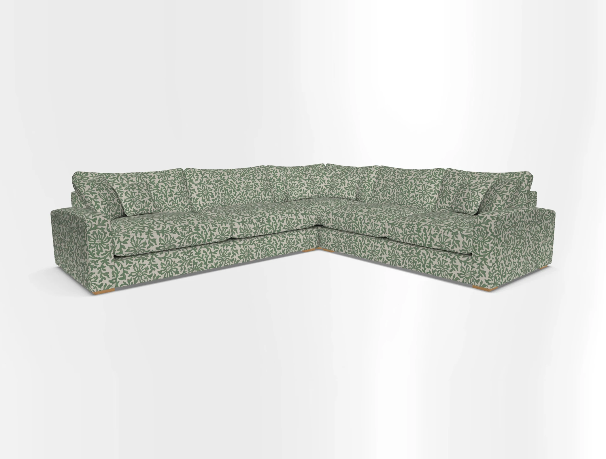 Stockbridge Corner Sofa LHF in V&A Threads of India Opulent Velvets Ikat Mirage Burnt Umber 